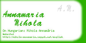 annamaria mihola business card